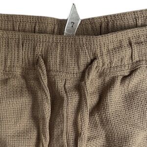 Women's Tan Lace Trim Shorts